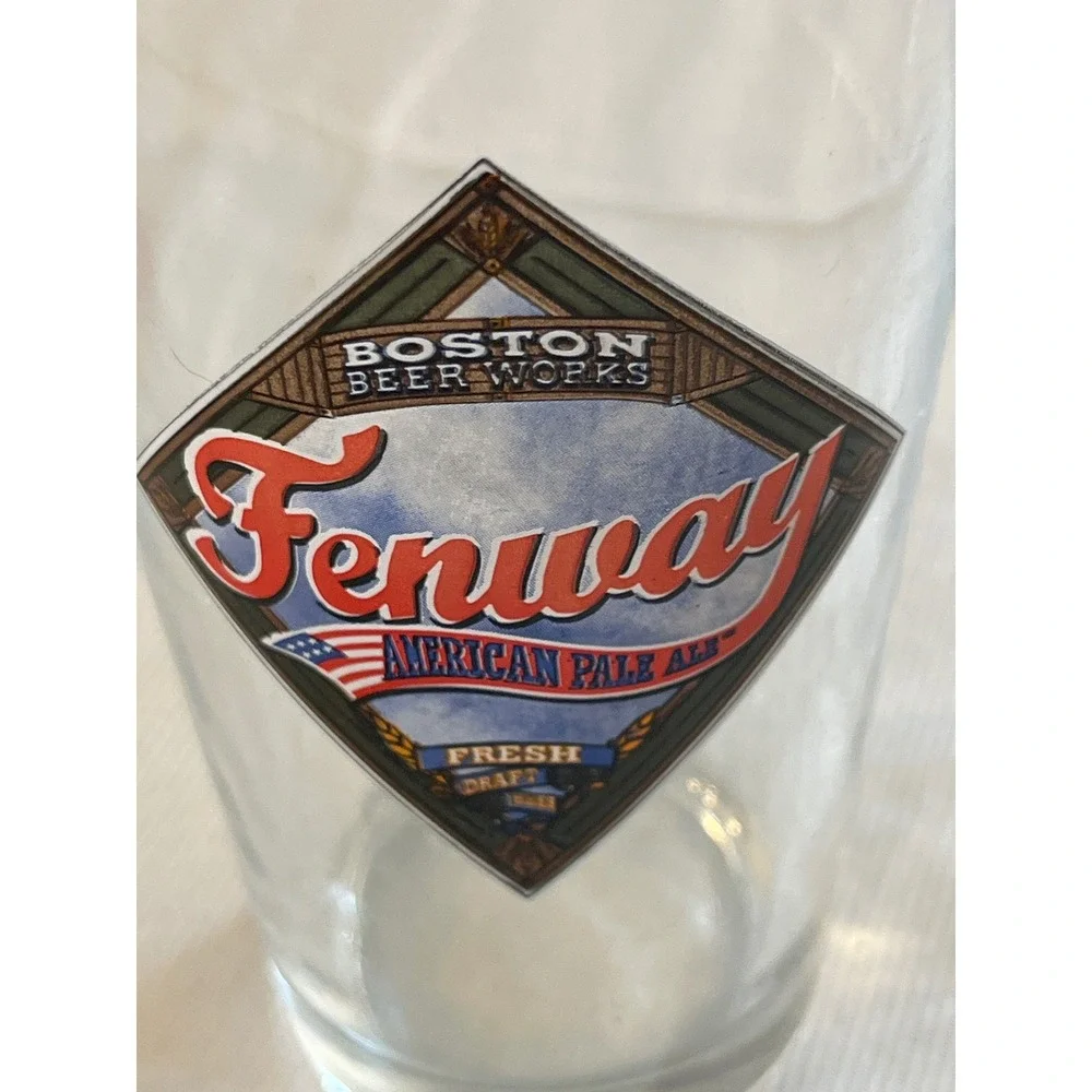 Boston Beer Works Fenway American Pale Ale Pint Glass Clear Brewery Barware 16oz